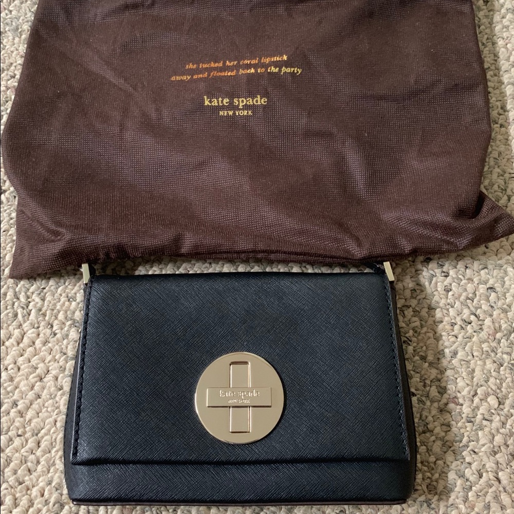 KATE SPADE/Sally Newbury Lane navy crossbody.